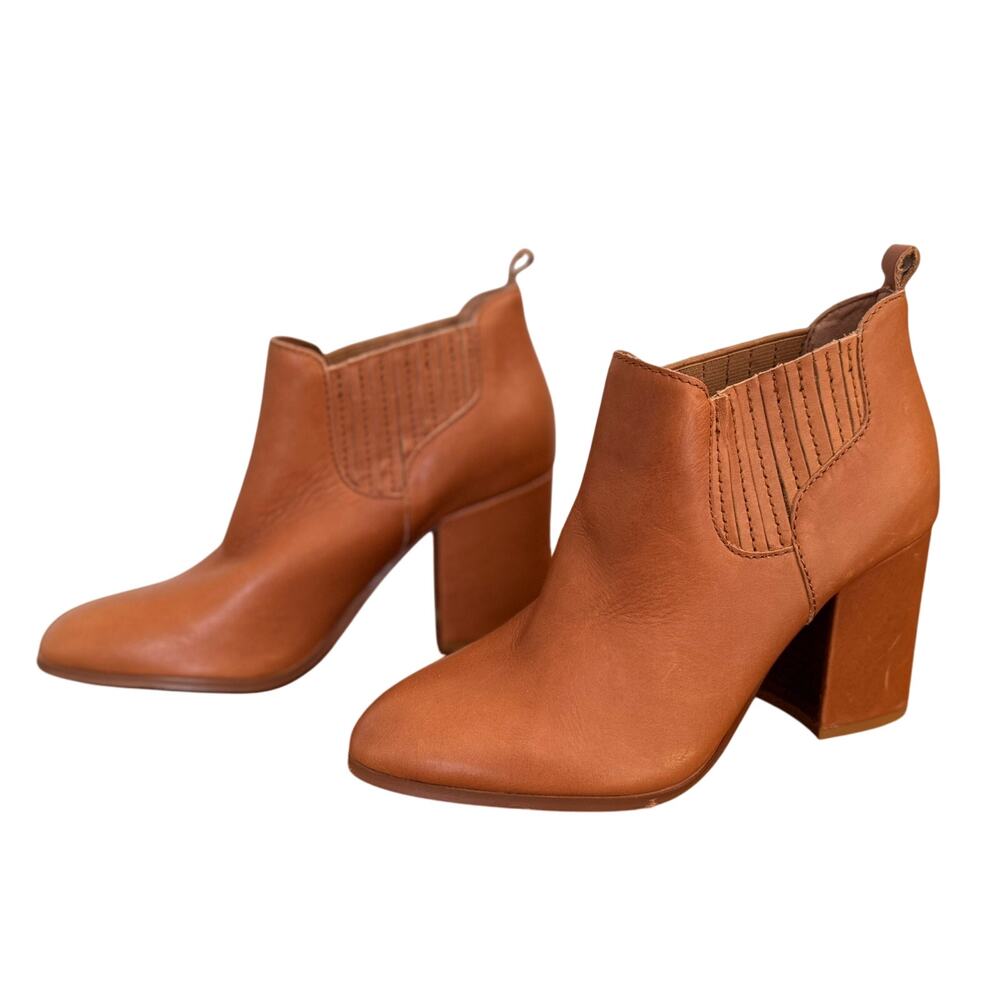 NWT Kelsi Dagger Brooklyn West Leather Ankle Bootie Sienna Brown Women's Size 7 - Picture 2 of 8